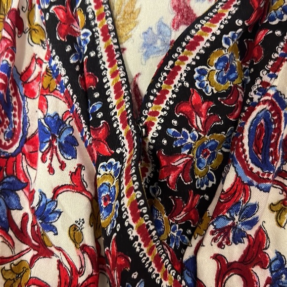 Band Of Gypsies Faux Wrap Paisley Dress Size Small - Picture 8 of 9